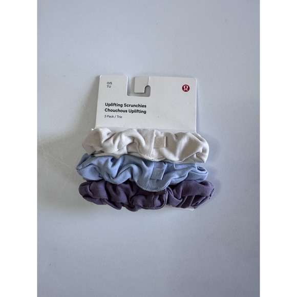 New Lululemon Uplifting Scrunchies 3 Pack Multi BEWE/PPAS/BLEN Logo Nwt main image 5